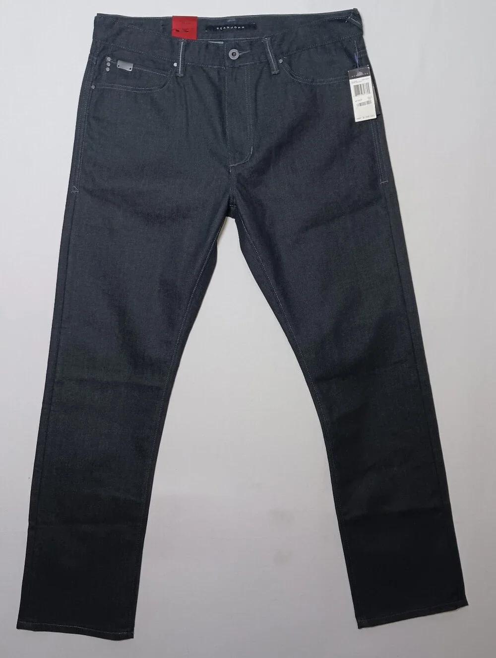 Sean John Marcus Mens Straight Tapered Leg Jeans 36X34 Black Stretch Denim NWT